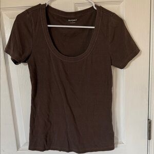 Old Navy Women's Dark Brown Short Sleeve Tee